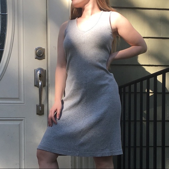 Hard Tails Gray Ribbed Sweater Dress - Picture 1 of 6
